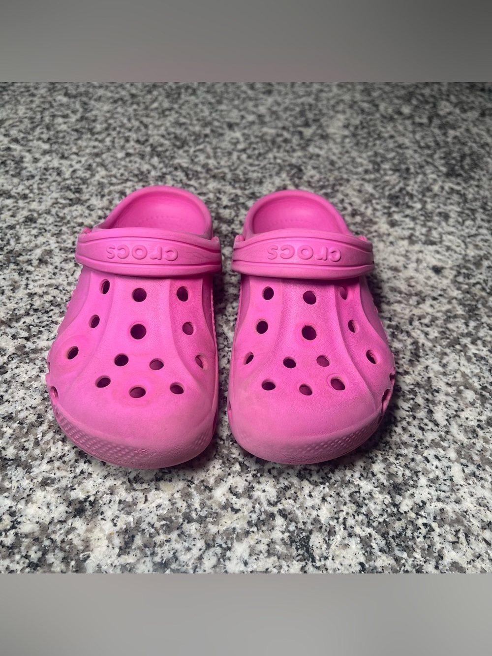 Crocs Girls Baya Clogs Kids C 12 Pink Sandals Casual Rubber Water Outdoor Play
